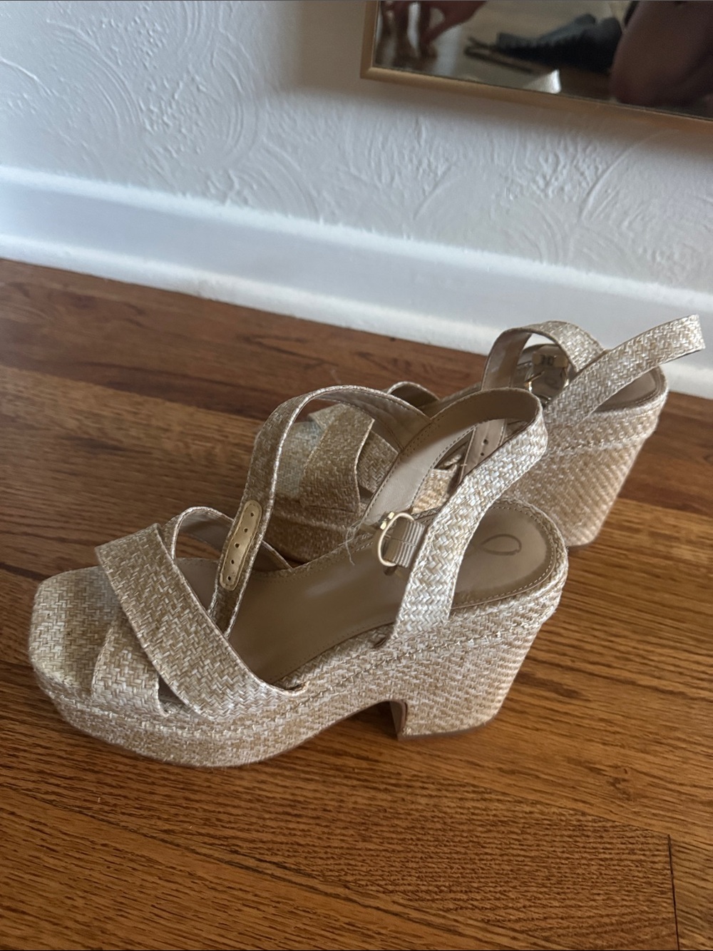 Sam Edelman Raffia Platform Sandals